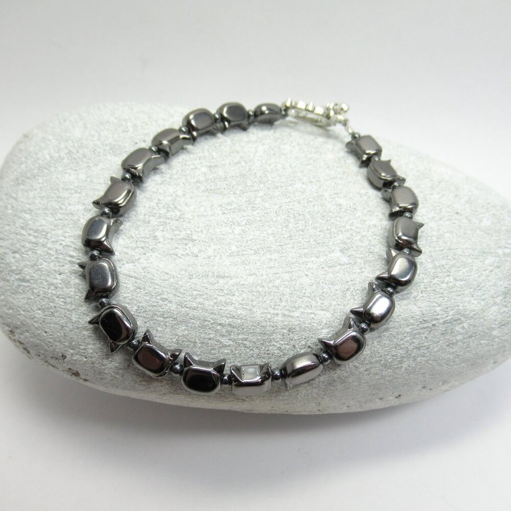 Hematite Cat Bracelet